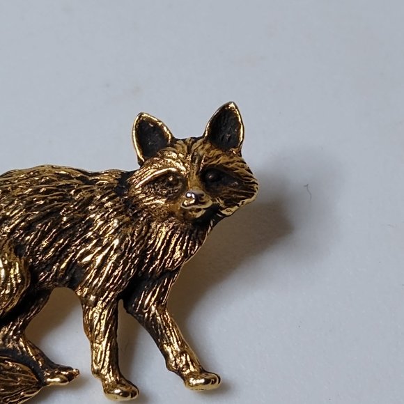 Vintage Lilli Heart Pewter Fox Brooch - Picture 4 of 10